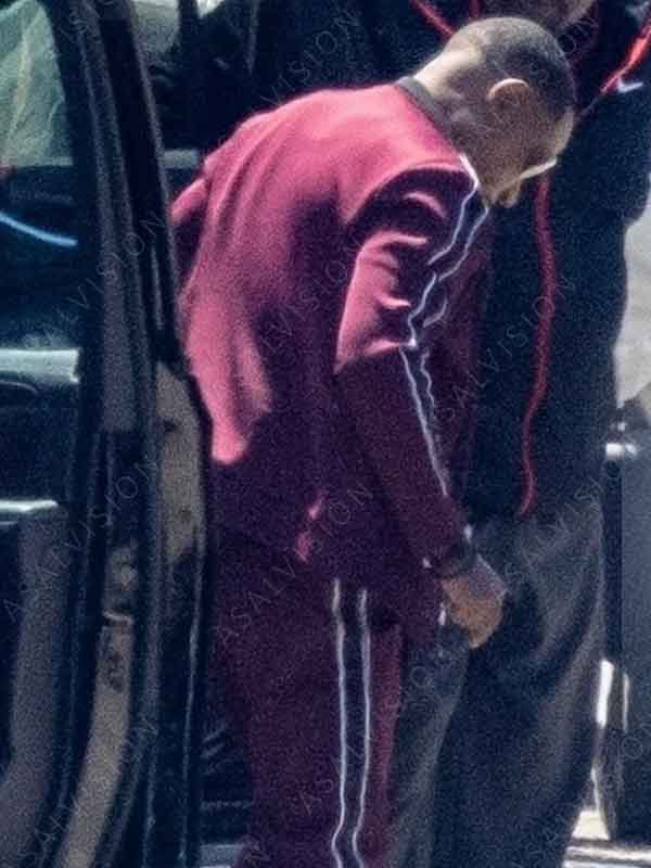 Marcus Burnett Maroon Track Striped Jacket