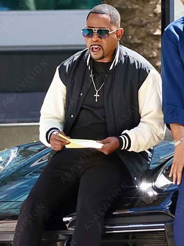 Marcus Burnett Movie Bad Boys Ride or Die Martin Lawrence Black & White Bomber Jacket