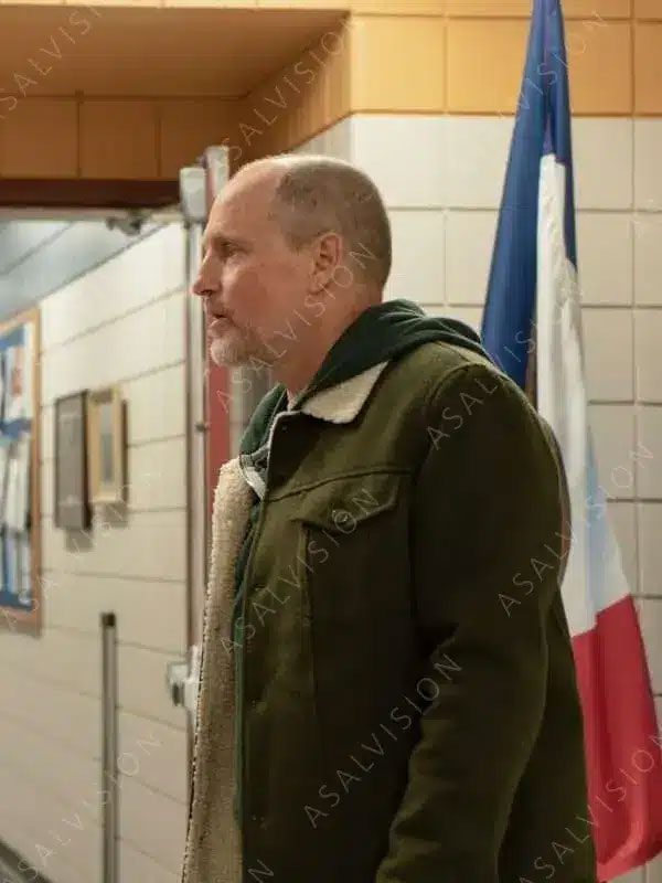 Marcus Marakovich Champions Woody Harrelson Green Shearling Jacket