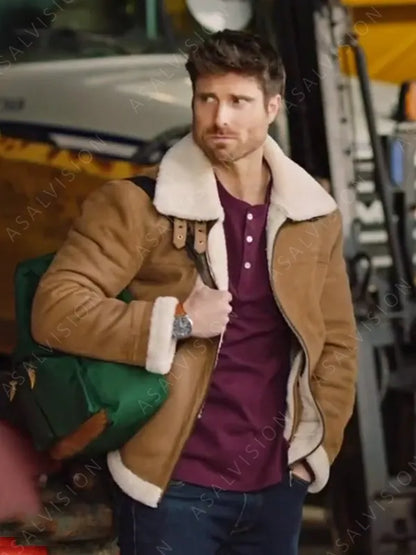 Marcus Rosner Falling Like Snowflakes 2024 Noah Shearling Brown Jacket