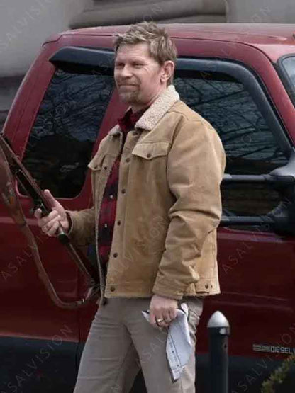 Mark Pellegrino TV Series American Rust Virgil Poe Shearling Collar Jacket