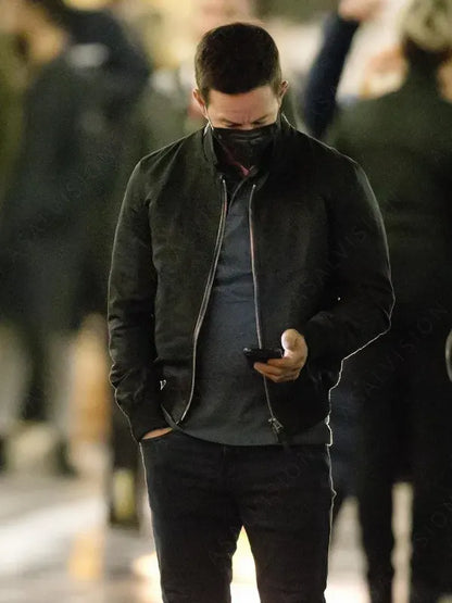 Mark Wahlberg Movie The Union 2024 Mike McKenna Black Bomber Jacket