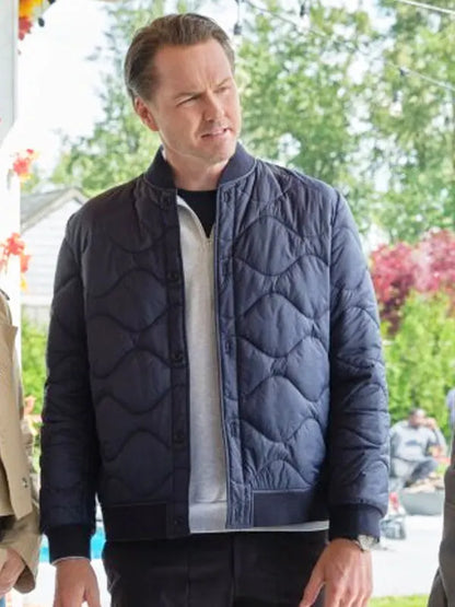 Mark Wallace Movie Falling Together 2024 Paul Campbell Quilted Jacket