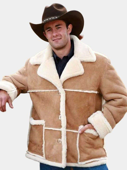 Marlboro Man Shearling Sheepskin Brown Jacket