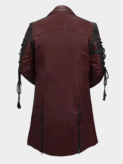 Maroon Leather Coat