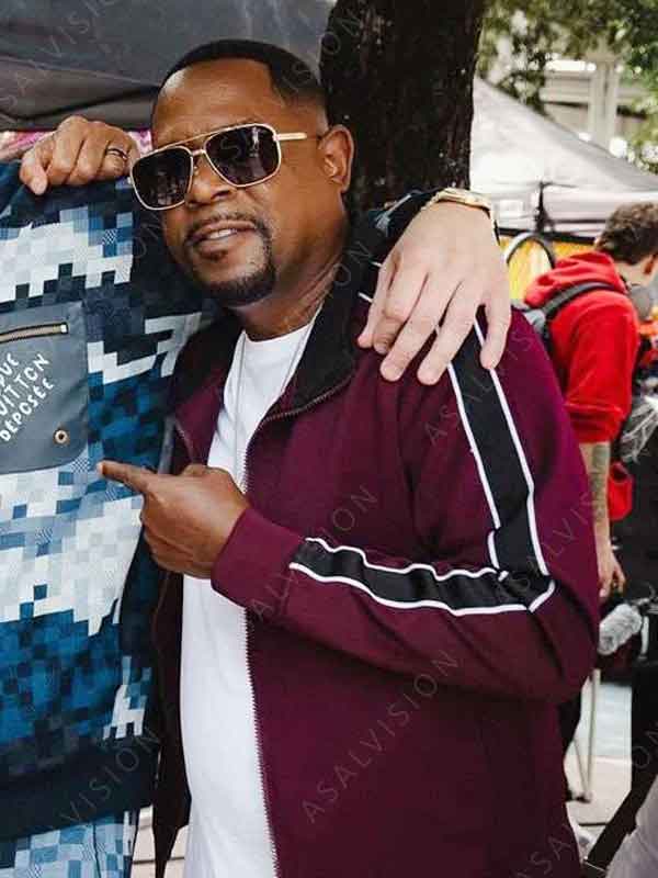 Martin Lawrence Bad Boys Ride Or Die 2024 Marcus Burnett Maroon Striped Jacket