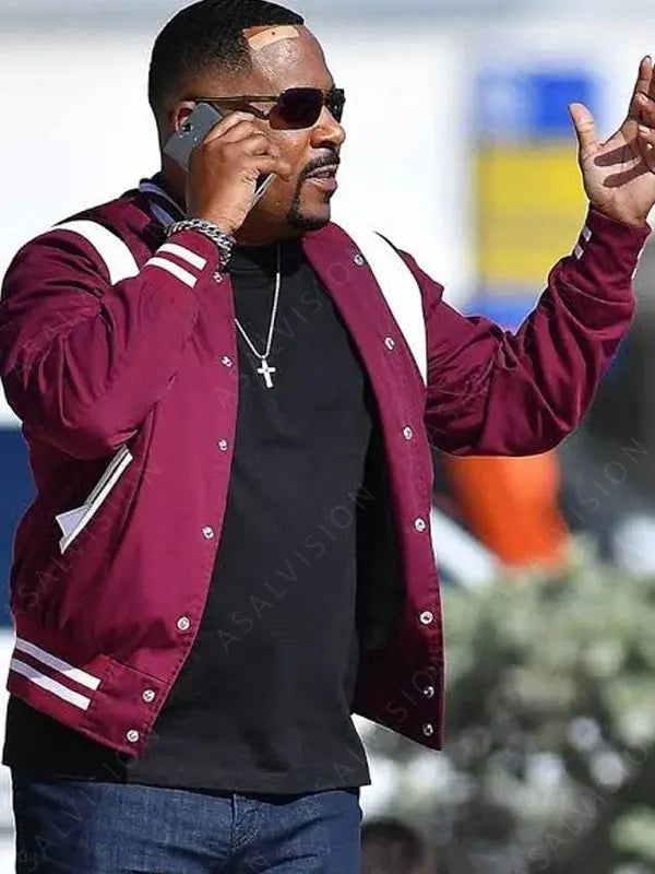 Martin Lawrence Bad Boys for Life Marcus Burnett Maroon Varsity Jacket