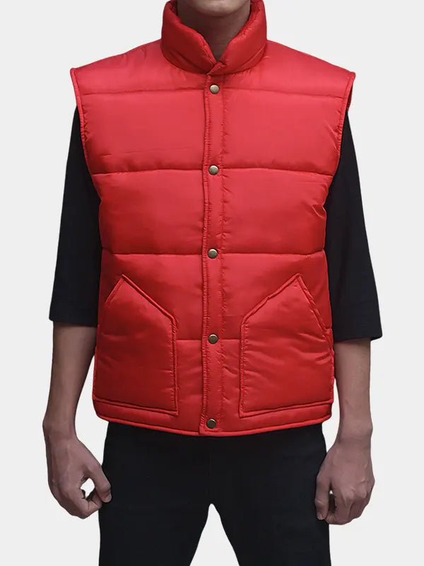 Marty McFly Back To The Future Michael J. Fox Red Puffer Vest
