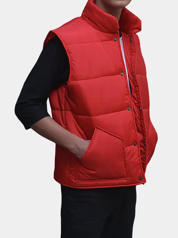 Marty McFly Back To The Future Red Puffer Vest