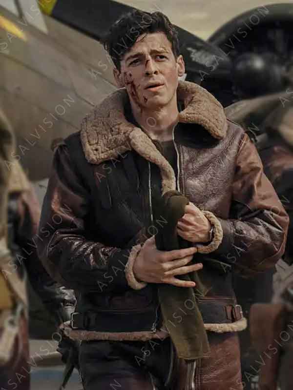 Masters of the Air 2024 Harry Crosby Shearling Jacket