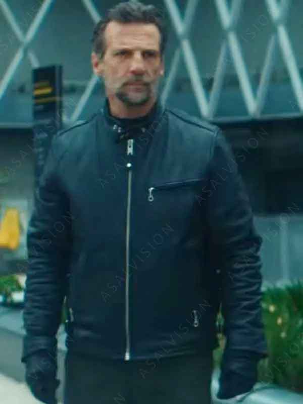 Mathieu Kassovitz TV Series Furies 2024 Driss Black Leather Jacket