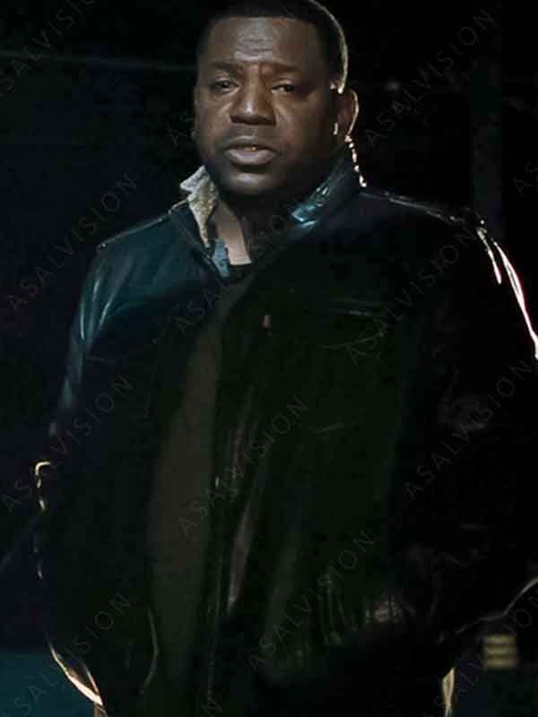 Max Bomer Movie Lights Out 2024 Mekhi Phifer Black Bomber Leather Jacket