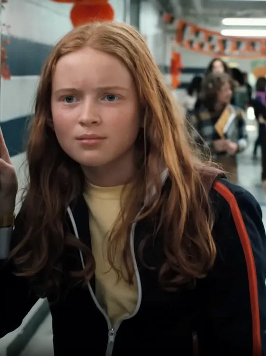Max Stranger Things Black Jacket With Orange Stripes