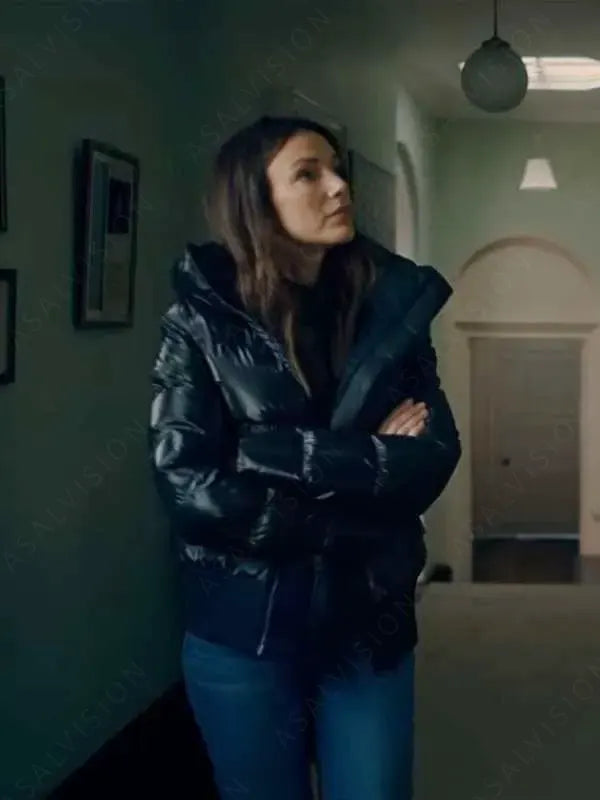 Maya Stern Fool Me Once Michelle Keegan Hooded Black Puffer Jacket