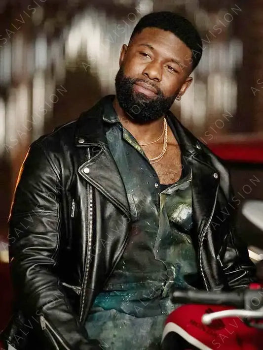 Mea Culpa 2024 Trevante Rhodes Black Biker Leather Jacket