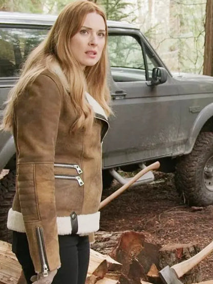 Melinda Monroe Virgin River Alexandra Breckenridge Brown Suede Leather Jacket