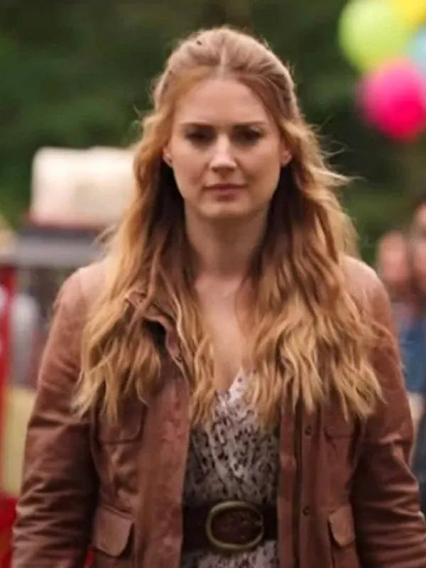 Melinda Monroe Virgin River Alexandra Breckenridge Leather Brown Jacket