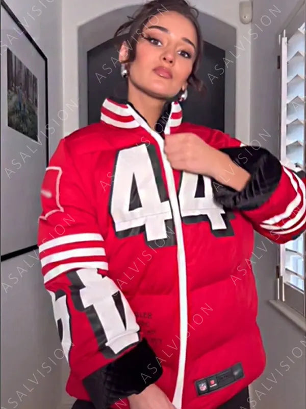 Men And Women NFL San Francisco SF 49ers Kristin Juszczyk Puffer Coat Jacket