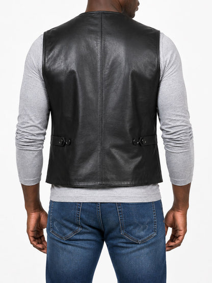 Mens Black Lightweight Leather Jacket
