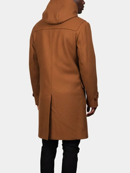 Men's Brown Duffle Wool Coat