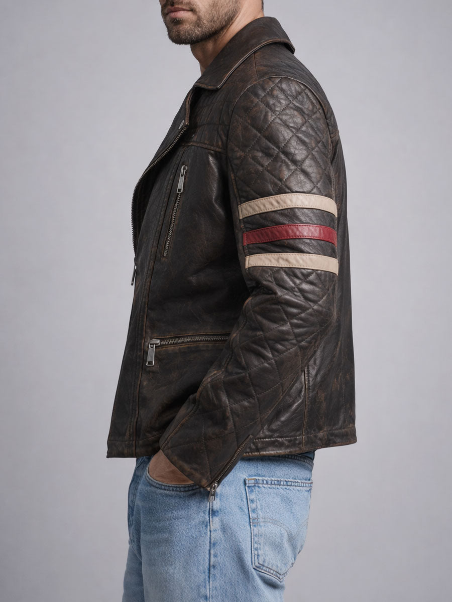 Hexford Vintage Brown Moto Jacket