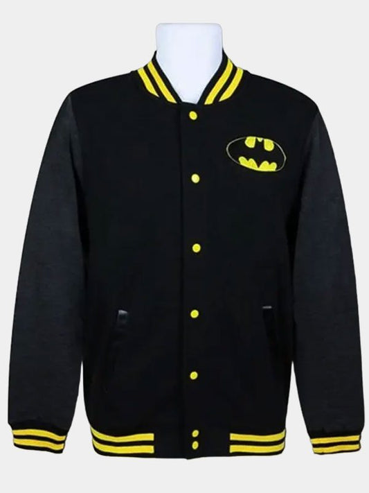 Men's Batman Black Varsity Letterman Jacket