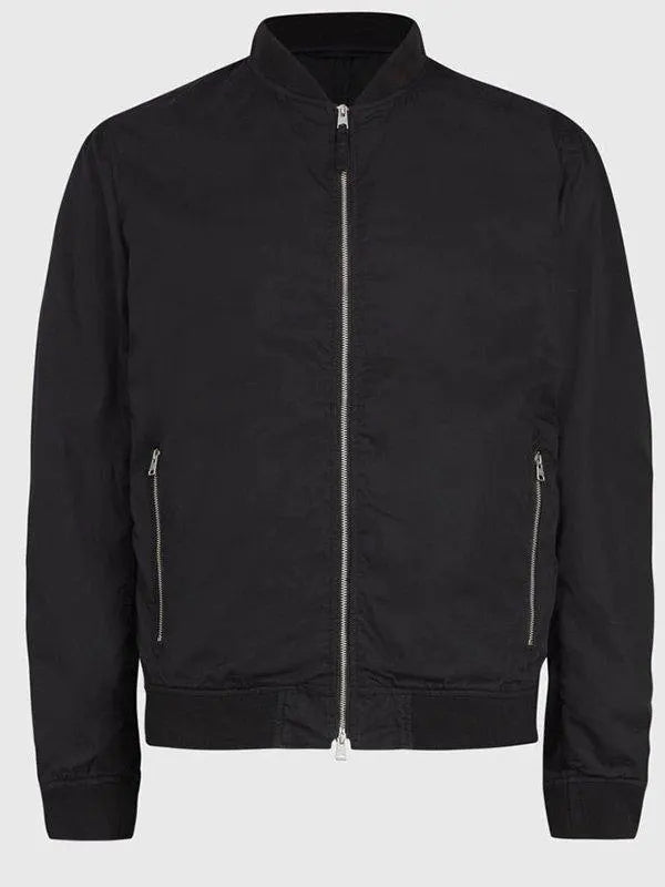Mens Black Casual Wear Bomber Cotton Jacket