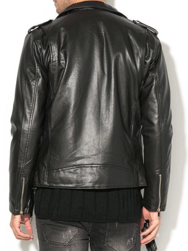 Men's Black Classic Biker Leather Jacket