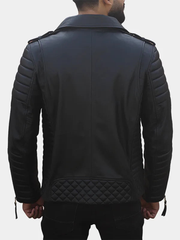 Mens Black Motorcycle Jacket