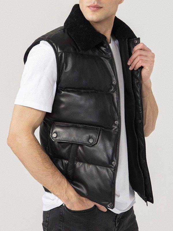 Mens Black Puffer Vest
