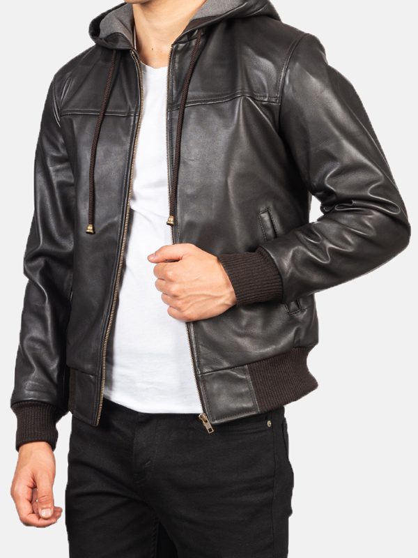 Men's Brown Bomber Leather Jacket