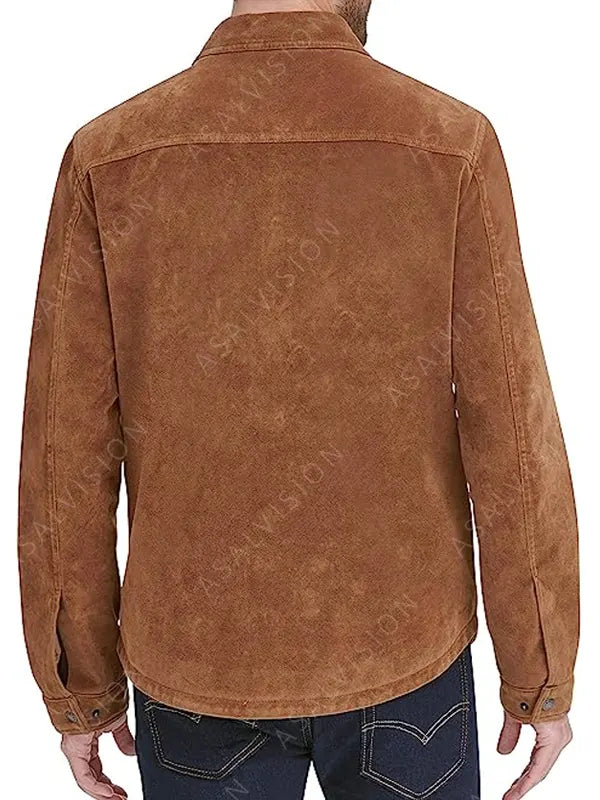 Mens Brown Suede Shirt Jacket