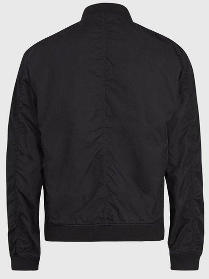 Mens Casual Black Bomber Jacket Back