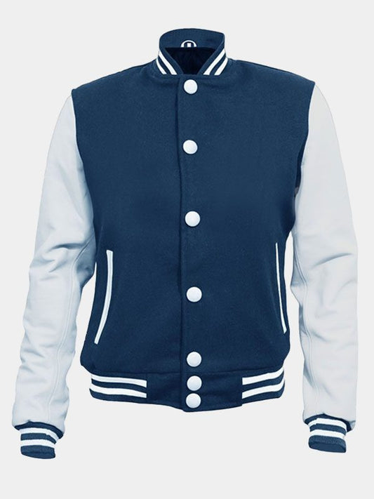 Men's Dark Blue Varsity Bomber Jacket