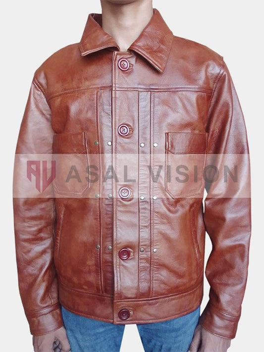 Men's Handmade Leather Brown Jacket
