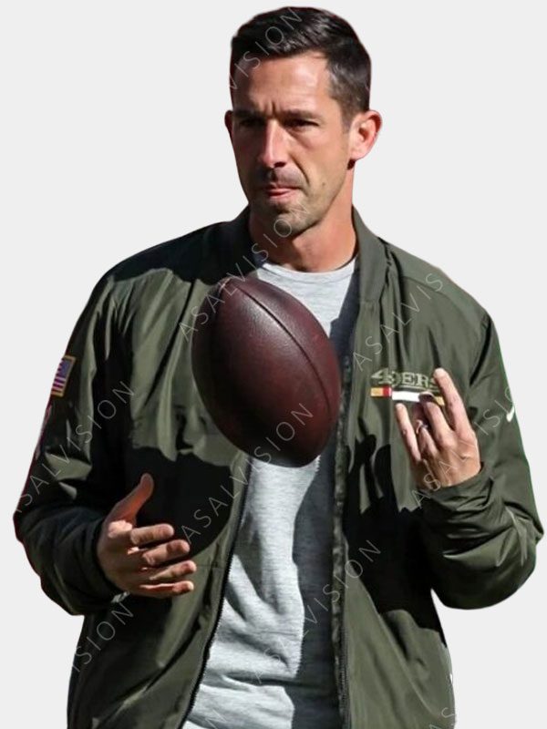 Mens Kyle Shanahan 49ers Bomber Green Jacket