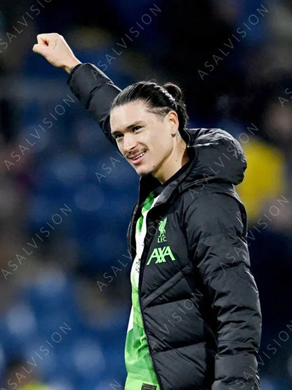 Men's Liverpool FC Strike Down Black Hooded Jacket