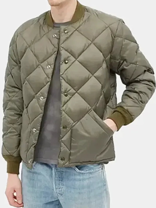 Men's Olive Green Puffer Jacket