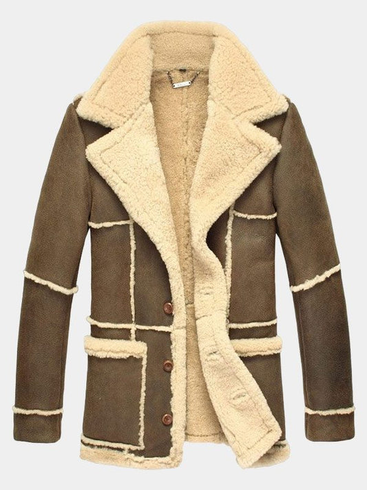 Mens Reacher Style Sheepskin Leather Coat