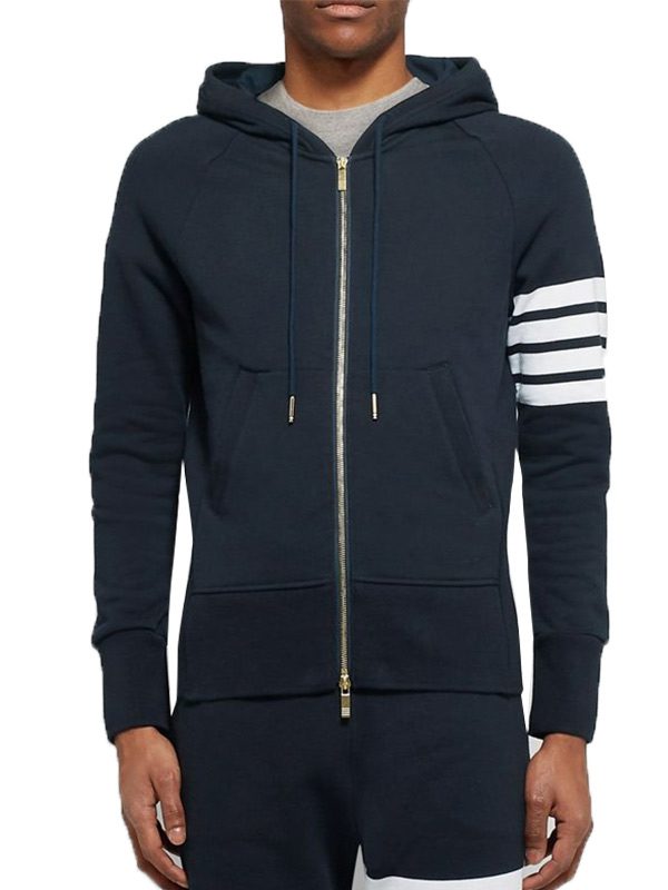Mens Slim Fit Striped Hoodie 1