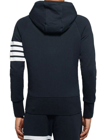 Mens Slim Fit Striped Hoodie BAck