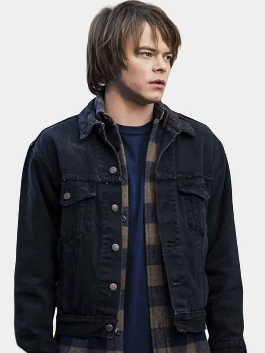 Men's Stranger Things Jonathan Byers Black Jacket