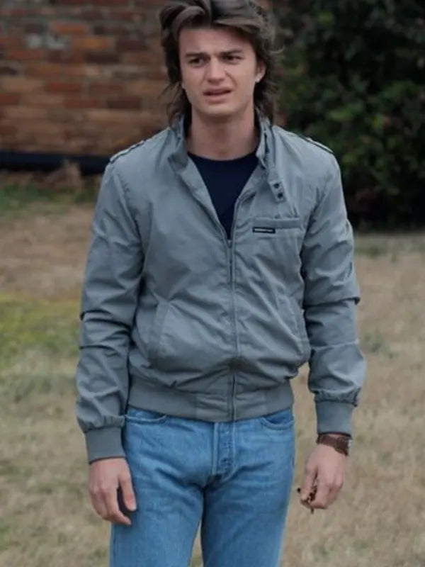 Mens Stranger Things Steve Harrington Grey Jacket