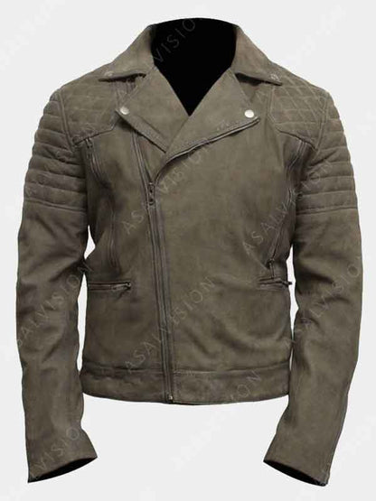Mens Suede Biker Leather Jacket