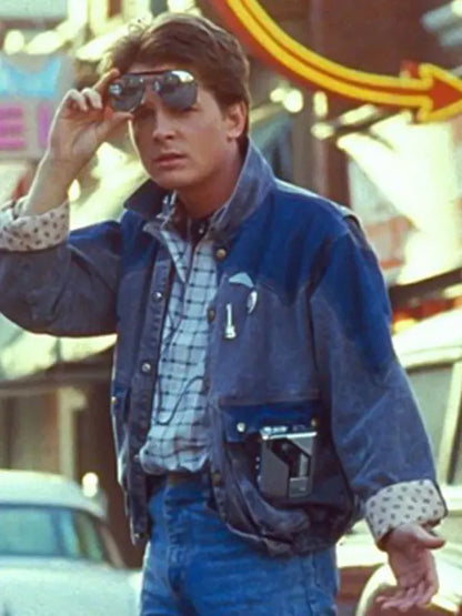 Michael J. Fox Back To The Future Marty Mcfly Denim Jacket