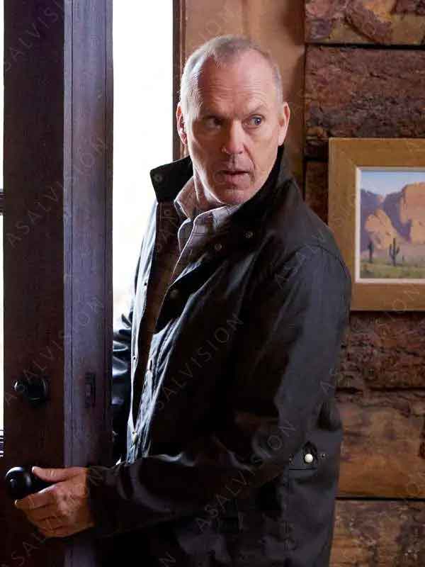 Michael Keaton Movie Knox Goes Away 2024 John Knox Black Cotton Jacket