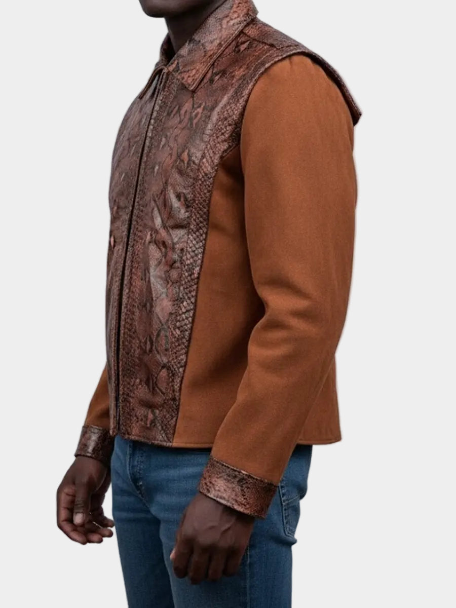 Michael Dundee Crocodile Dundee Paul Hogan Snakeskin Leather Jacket