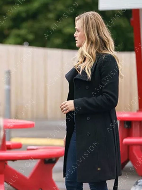 Michaela Stone Manifest Melissa Roxburgh Black Trench Wool Coat