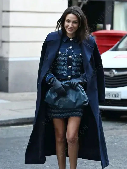 Michelle Keegan BBC Radio 2 Blue Trench Coat