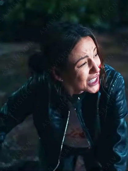 Michelle Keegan Fool Me Once Maya Stern Black Leather Jacket
